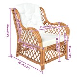 thumbnail of vidaXL Sessel mit Kissen Hellbraun Rattan und Leinen