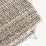 thumbnail of Mesa de terraza auxiliar, Tamaño: 50x50x55 cm, Aluminio y ratán sintético plano color gris, Cristal templado de 5 mm