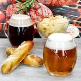 thumbnail of 3tlg Fußball Set Biergläser 0,5L geeicht & Schale Ball-Relief Krug aus Glas Bowl