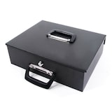 thumbnail of Geldkassette SAFE I Stahl schwarz mit Münzzählbrett / Tragegriff hjh OFFICE