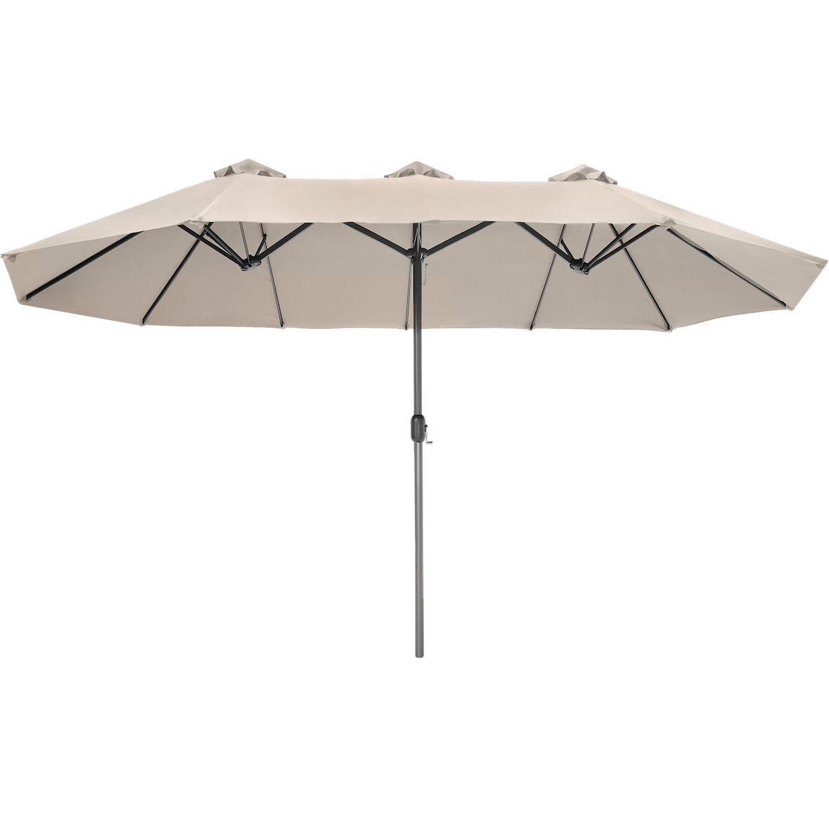tectake Dubbele Parasol Silia 460x270 cm met 3 windvakken - beige - 404253