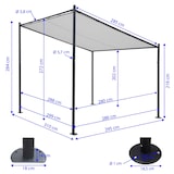 thumbnail of Structure de pergola HWC-A22, pergola annexe jardin pavillon terrasse armature, acier 3x3m