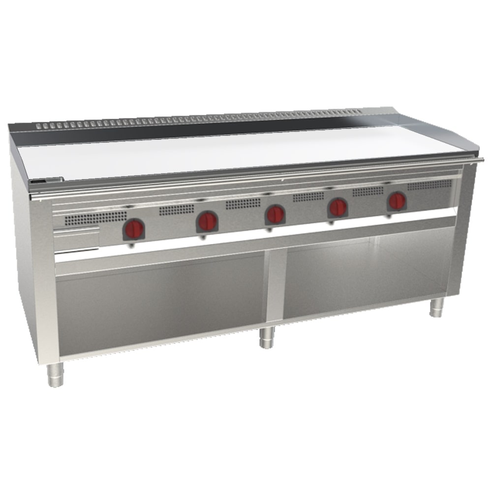 EURAST - Frytop-teppanyaki cd 15 mm elektrisch op standaard - 2000x720x850 mm - 27000 W 400/3V - 32207E55