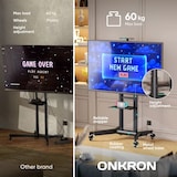 thumbnail of ONKRON TV Ständer rollbar für 32-75 Zoll TVs bis zu 60 kg, höhenverstellbar, VESA 200x200 bis 600x400, mobiler TV Ständer mit Rollen, Schwarz TS1571-B