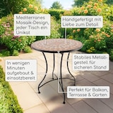 thumbnail of Mosaiktisch 60 cm Ø, mediterraner Garten- & Terrassentisch, 71 cm hoch, Orange-Beige-Grau, Raburg Mayla