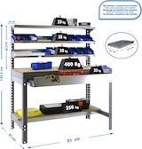 thumbnail of SimonRack Banco de Trabajo Taller, 910x610 mm, 3 Repisas y Cajón, Capacidad Carga 400 kg, Gris - BT-1