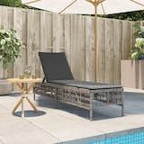 thumbnail of vidaXL Sonnenliege mit Auflage Grau Poly Rattan