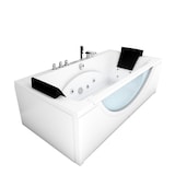 thumbnail of Whirlpool Pool Badewanne Eckwanne Wanne W81H-C-SC 180x90cm aktive Schlauch-Reinigung