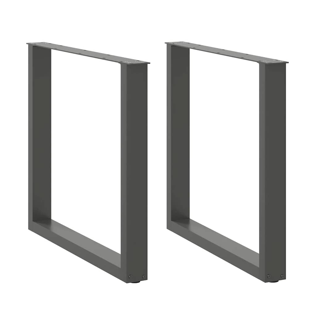 Helloshop26 - Set aus 2 extrem stabilen verstellbaren U-förmigen Esstischbeinen 90 x 72-73 cm modernes Design anthrazitfarbener 02_0057434