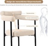 thumbnail of Esszimmerstuhl Polsterstuhl Beige 85x70x62 cm ergonomische Rückenlehne breiter Sitz Samtoptik Stuhl mit stabilem Eisenrohrgestell