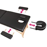 thumbnail of 2 Zonen Massageliege-Set Freddi mit 5cm Polsterung, Rollen und Holzgestellschwarz