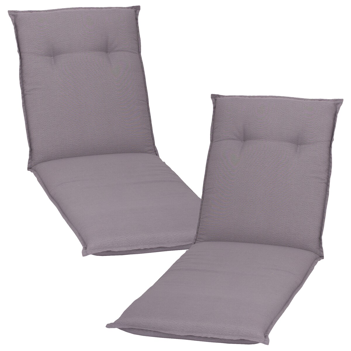 NYVI Liegenauflagen Piemont - Polsterauflage mit Halteband & Bindebändern Dessin:Hellgrau AUB94,Größe:2x Liegenauflage