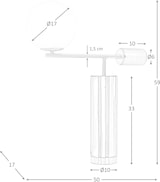 thumbnail of Angel Cerdá Tischlampe aus weißem Glas, poliertem goldfarbenem Stahl und Basis aus Keramikmarmor 8094C 50 x 17 x 59