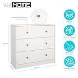 thumbnail of WellHome - Cómoda de Quarto com 3 Gavetas em cor Branco 73 x 31 x 69 cm - Ebro White
