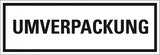 thumbnail of Aufkleber, Verpackungskennzeichen UMVERPACKUNG, Haftpapier, permanent, 147x50mm, 500/Rolle