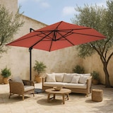 thumbnail of Parasol 4x3m 360° incl. + 4 losetas para llenar, terracota