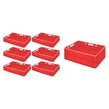 thumbnail of PROREGAL 8x Eurobehälter Fleischerkasten E1 | HxBxT 12,5x40x60cm | 25 Liter | Rot | Fleischerkiste, Fleischkiste, Metzgerkiste