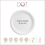 thumbnail of DOT Horeca Solutions 50 Piatti piani carta bagassa 26 CM usa e getta monouso polpa di cellulosa compostabili bio bianco delivery