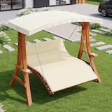 thumbnail of Merax Hollywoodschaukel aus Lärchenholz, Gartenschaukel & Hammocks, Sonnendach & Seitenablage, Natur