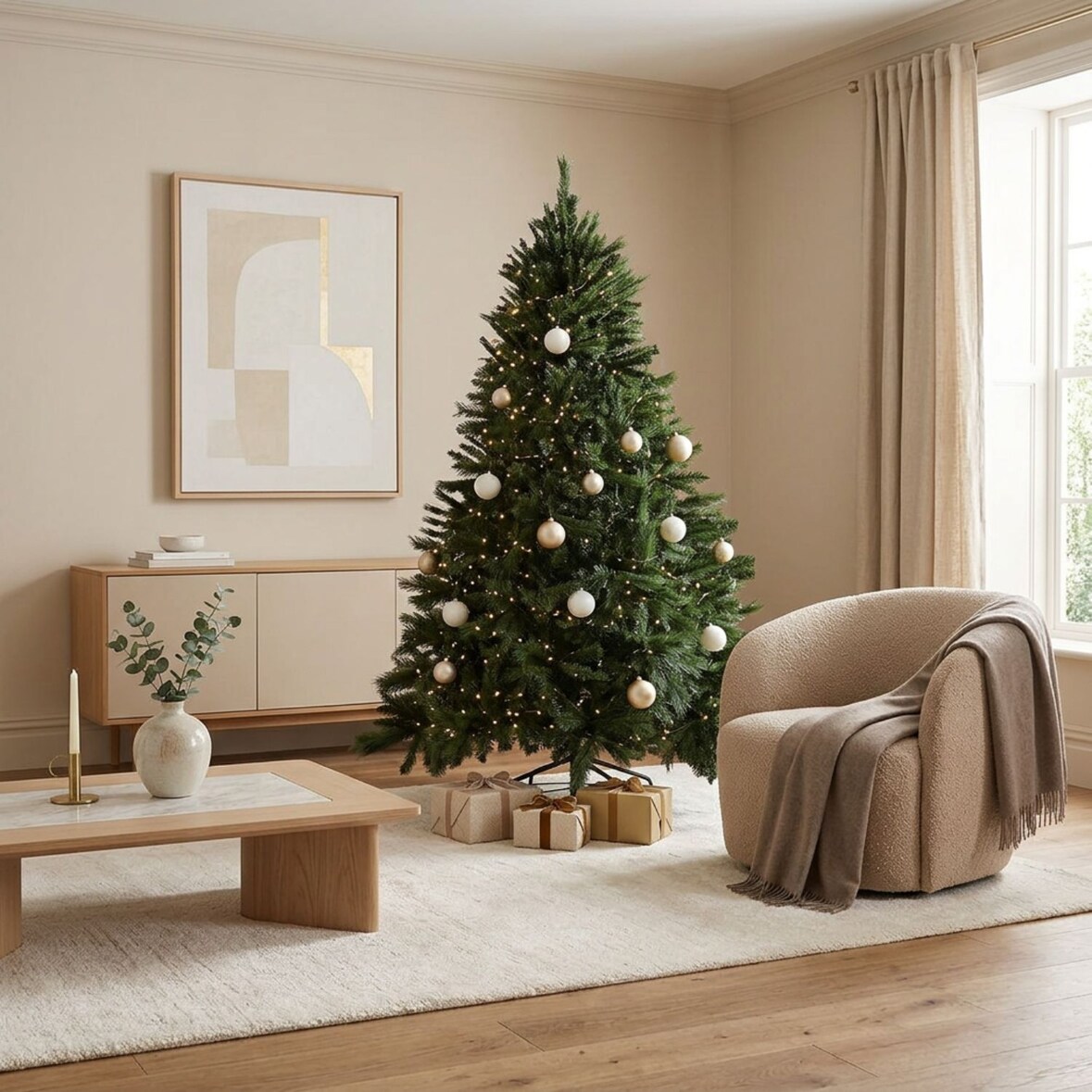 Arbol de Navidad Artificial NATURING MONDE GREENLUXE 180 cm. Mixto PVC/Aguja dura. 1027 ramas, con soporte.