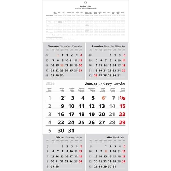 2026 Güss 5-Monatskalender 60x30cm