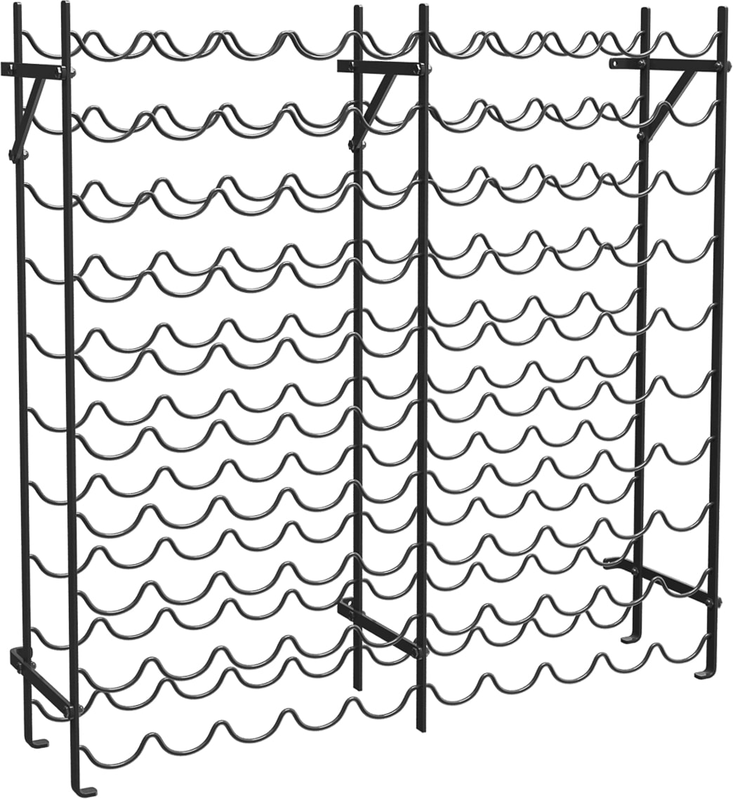 COSTWAY Metall-Weinregal, 10 Ebenen freistehend, 100 Flaschen, 150kg, 98×25×100cm Schwarz