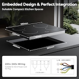 thumbnail of Placa de cocción de vitrocerámica CDV 60 cm, 4 zonas, 9 niveles, control táctil, 6000 W, CDVER604