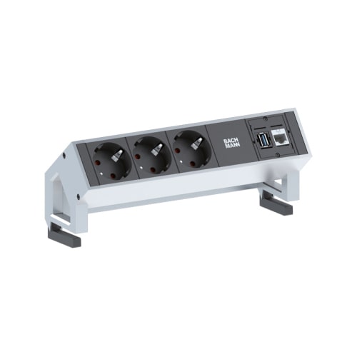 Bachmann DESK 2 3x Steckdose 1x CAT6 1x USB weiß (902.301)