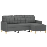 thumbnail of vidaXL 3-Sitzer-Sofa mit Hocker Dunkelgrau 180 cm Stoff