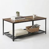 thumbnail of IvoQ Industriële Salontafel Rechthoekig - Vintage Houtlook & Staal - 2 Lagen - Met Gaasplank - Industriële Woonkamer Tafel - Stevig, Stijlvol & Makkel
