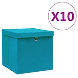 thumbnail of vidaXL Aufbewahrungsboxen, 28x28x28 cm, Vliesstoff, mit Deckeln, babyblau, 10 Stück