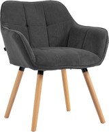 thumbnail of Esszimmerstuhl DUNOR - Cord Dunkelgrau 65x64x82 cm Braun | Essstühle Esszimmerstühle Küchenstühle Wohnzimmerstühle