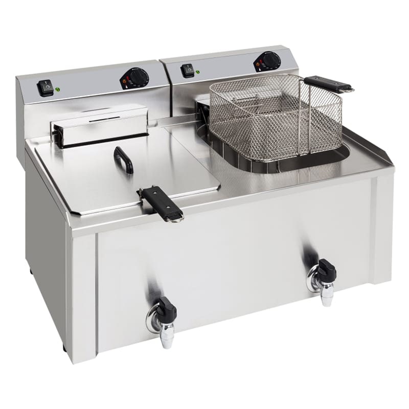 Fritadeira De Bancada C/Torneira 2 Cubas – 2×10 L