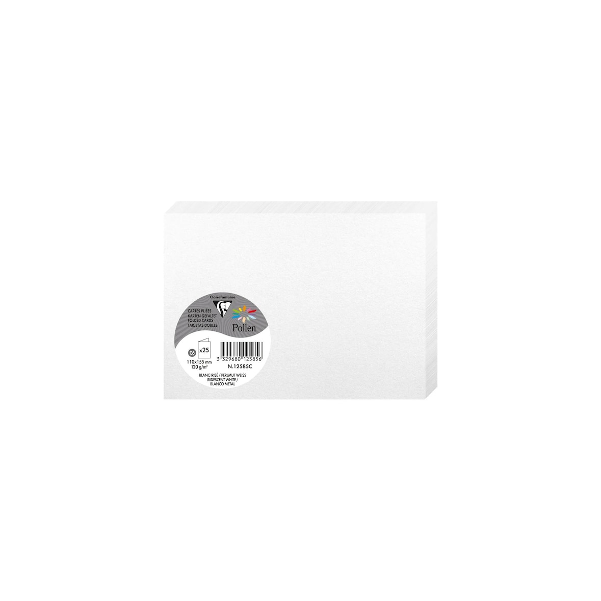 Pollen 250x Pollen, Faltkarten 110x155 mm, 210g - Perlmuttweiß 12585C