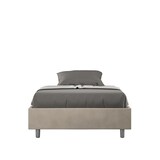 thumbnail of Letto Sommier senza rete imbottito 140x200 microfibra sabbia Azelia