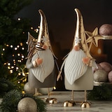 thumbnail of Weihnachtswichtel mit Stern Dekofigur aus Metall Zwerg Gnom 35cm