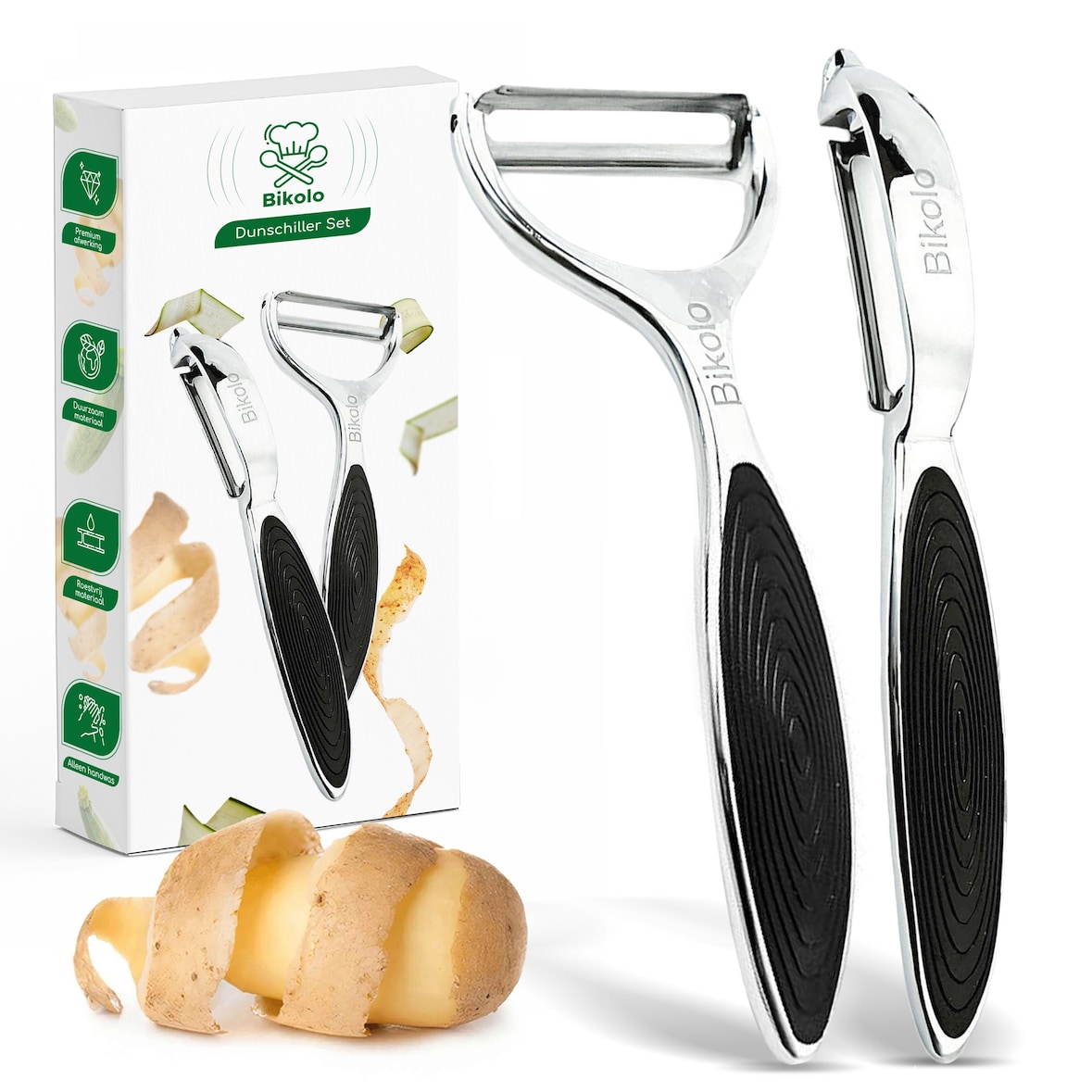 Bikolo® Dunschiller Set - Dunschillers - Dunschiller Aardappel - Aardappelschiller