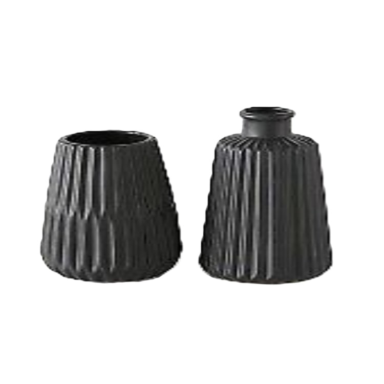 Vase Blumenvase Porzellan Esko matt schwarz H 17 cm  2er Set