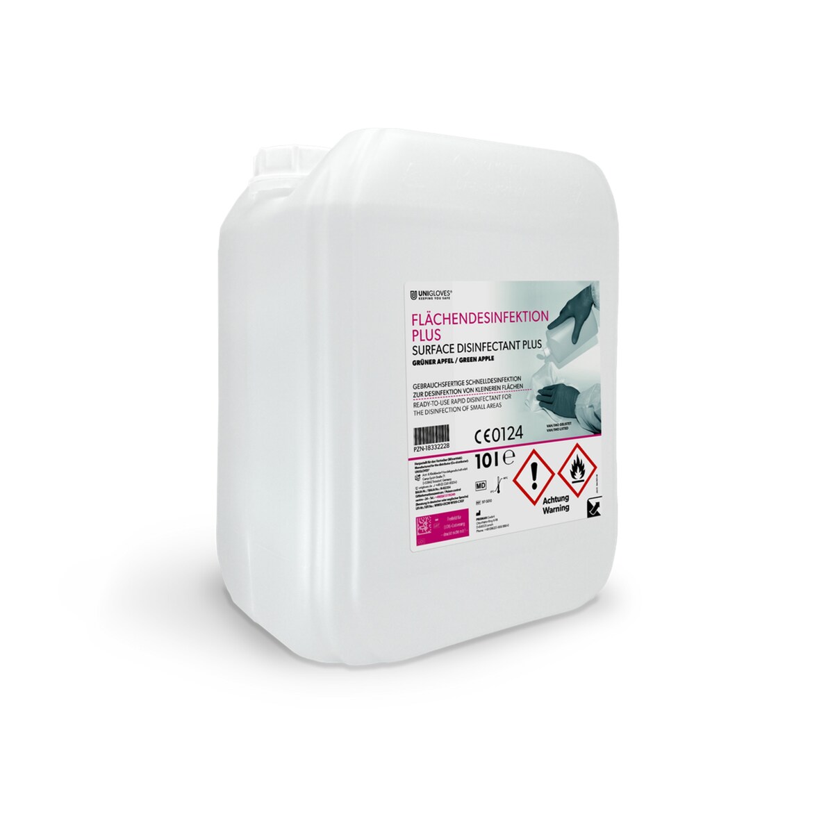 UNIGLOVES Flächendesinfektion PLUS - gebrauchsfertig -  5 L grüner Apfel