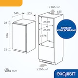 thumbnail of Exquisit Einbaukühlschrank mit Gefrierfach, 118 Liter Nutzinhalt, Einbaukühlschrank 88cm, Einbaugerät, 4-Sterne-Gefrierfach, EKS5131-4-E-040E weiss