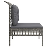 thumbnail of vidaXL Garten-Mittelsofa mit Kissen Grau Poly Rattan