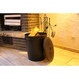 thumbnail of Jinfa kleiner Mülleimer mit deckel vintage Komposteimer Küche Metall retro Oscar Tonne Metalleimer schwarz klein Ø 21,5 cm - 7L