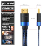 thumbnail of Primewire 8k HDMI Kabel 2.1 - Flachbandkabel Ultra High Speed II Ethernet, 8K UHD II, 3D TV, eARC, HDR10+ 120 Hz mit DSC, 7680 x 4320, Verlegekabel