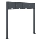 thumbnail of AL Briefkastensysteme 4 Fächer Premium Stand Briefkasten Anlage in RAL 7016 Anthrazit Grau  Post A4, robust, wetterfest, Artikelnummer: 331P4S4P7016