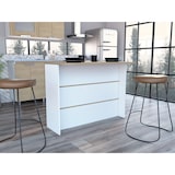 thumbnail of TUHOME Barra de Cocina Fendi, con tres estantes - Blanco / Miel