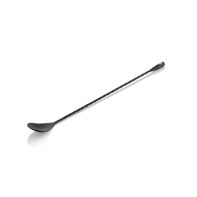 6x Barlöffel Twisted Classic Nocturn, 30 cm, schwarz matt, Chromnickelstahl 18/10