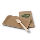 thumbnail of greenbox - Pappteller 10 x 16 cm, braun, rechteckig, 50 St.