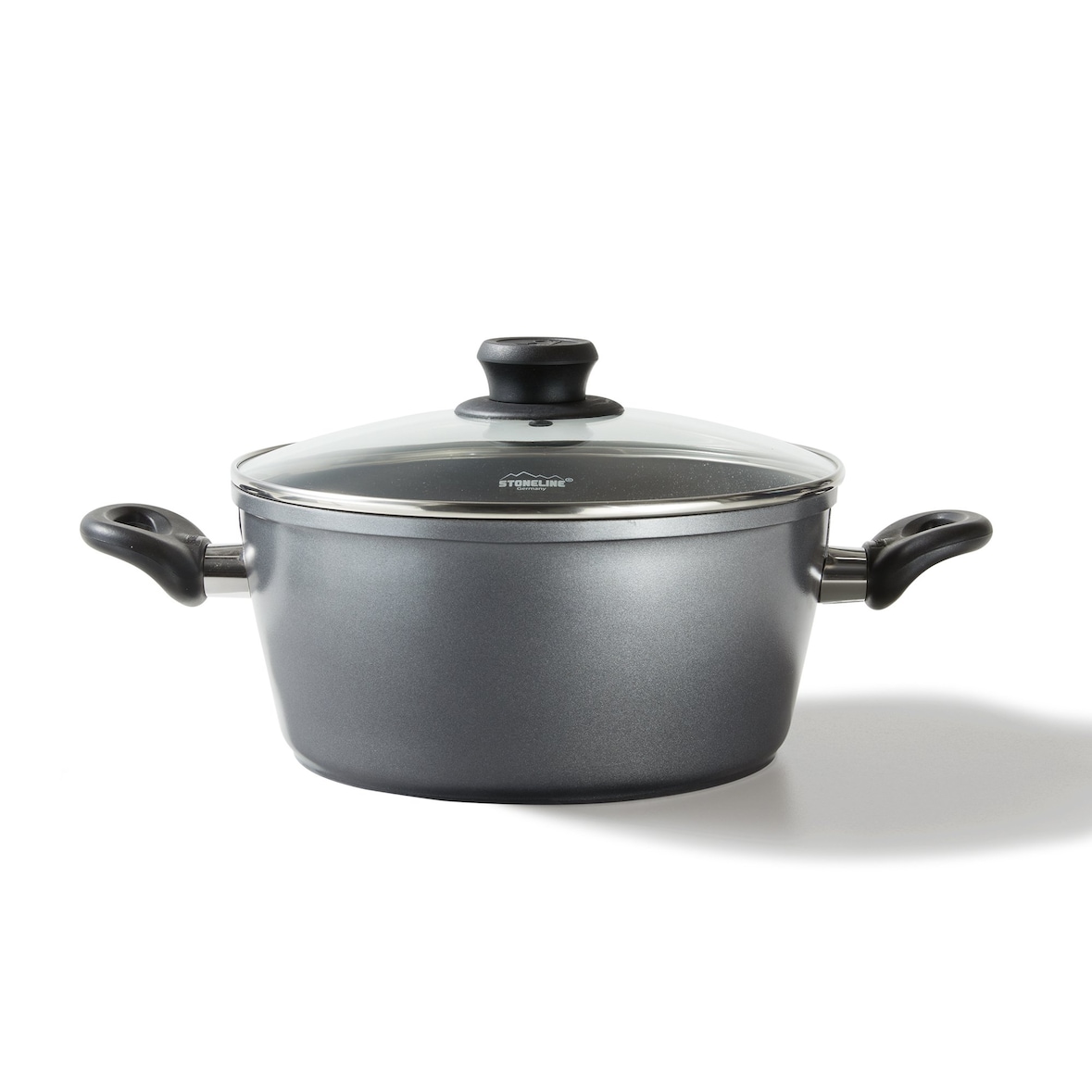 STONELINE® XXL-Bratentopf 28 cm, mit Glasdeckel, Antihaft Bratentopf, Induktion und backofengeeignet