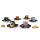 thumbnail of Excelsa Set mit 6 Espressotassen und untertassen Furisode Porzellan 10 cl Bunt