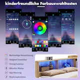 thumbnail of Merax Einzelbett 90x200cm, Stauraumbett mit LED, USB & Schreibtisch, Regalen & Schubladen, Holz, Naturfarbe